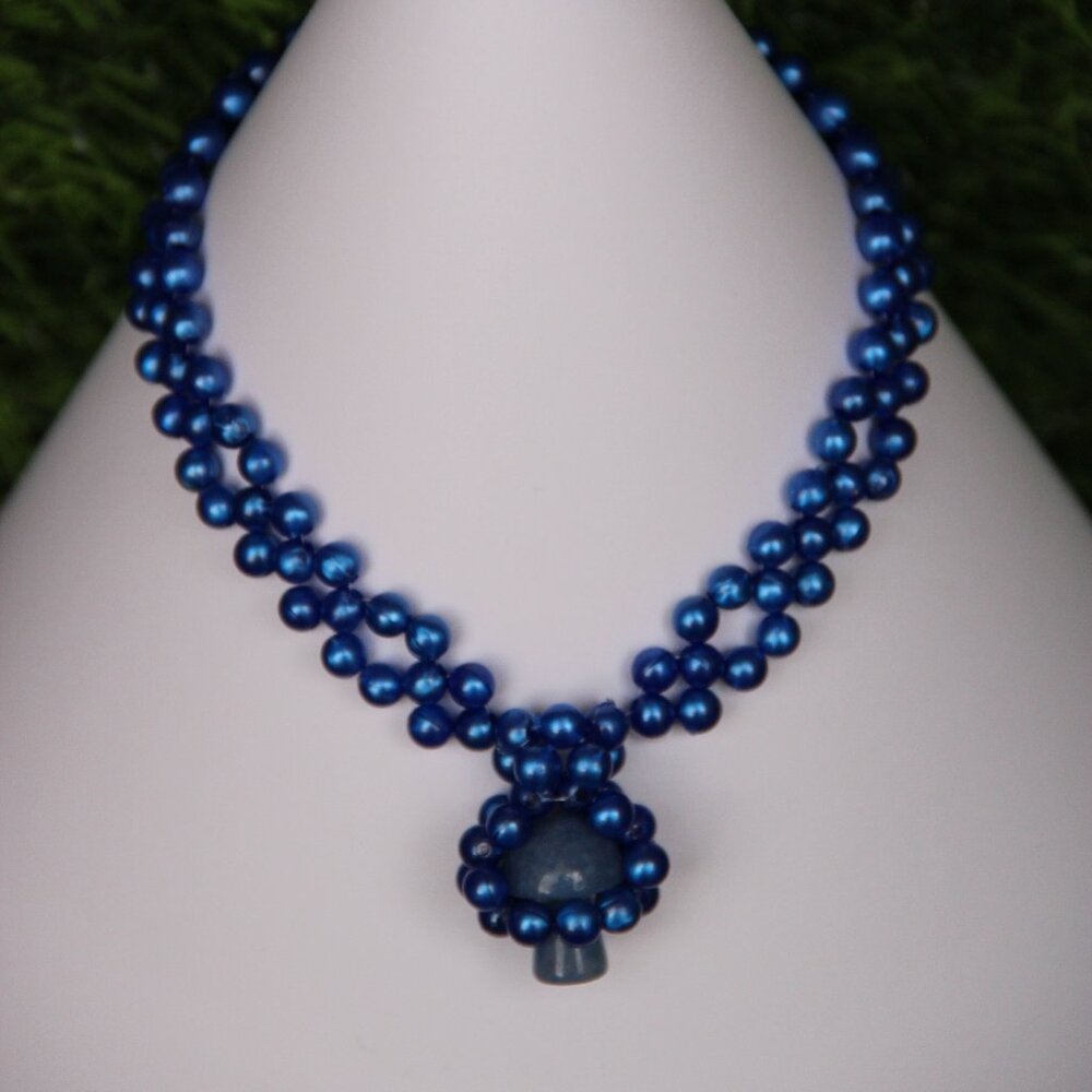Blue Aventurine Mushroom Choker